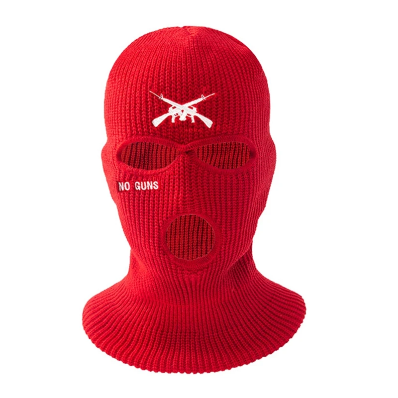 Balaclava Face Mask Motorcycle  Face Shield Embroidery Ski Mask Cold-proof Full Face Mask Cosplay Gangster Drop Shipping