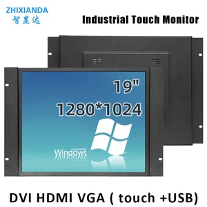 Industrial Monitor Zhixianda Open Frame, LCD Resisitve Touch Capacitive, DVI HDMI VGA USB, 1280x1024, 19 10 Main Sales Monitor 19 inch - №6