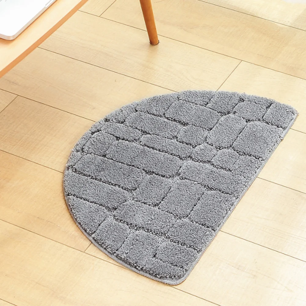 

1pc Superfine Fiber Water Absorption Mat Semicircle Light Camel For Bathroom Kitchen Doormat Rug Decor