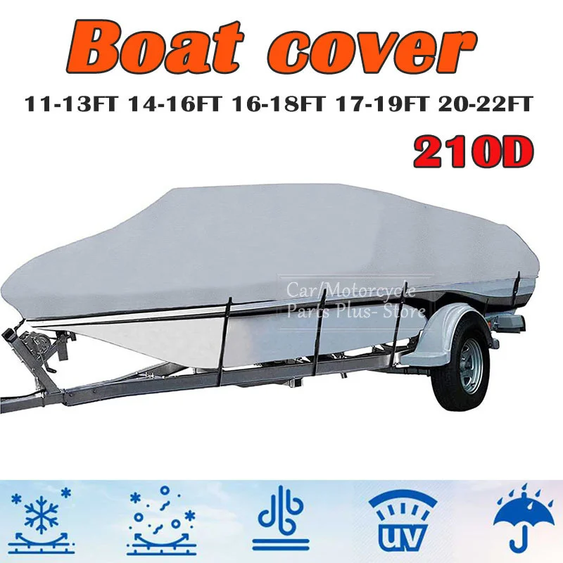 

210D Boat Cover Yacht Outdoor Protection Waterproof Oxford Fabric Anti-smashing Tear Proof Reflective 11-13/14-16/17-19/20-22ft