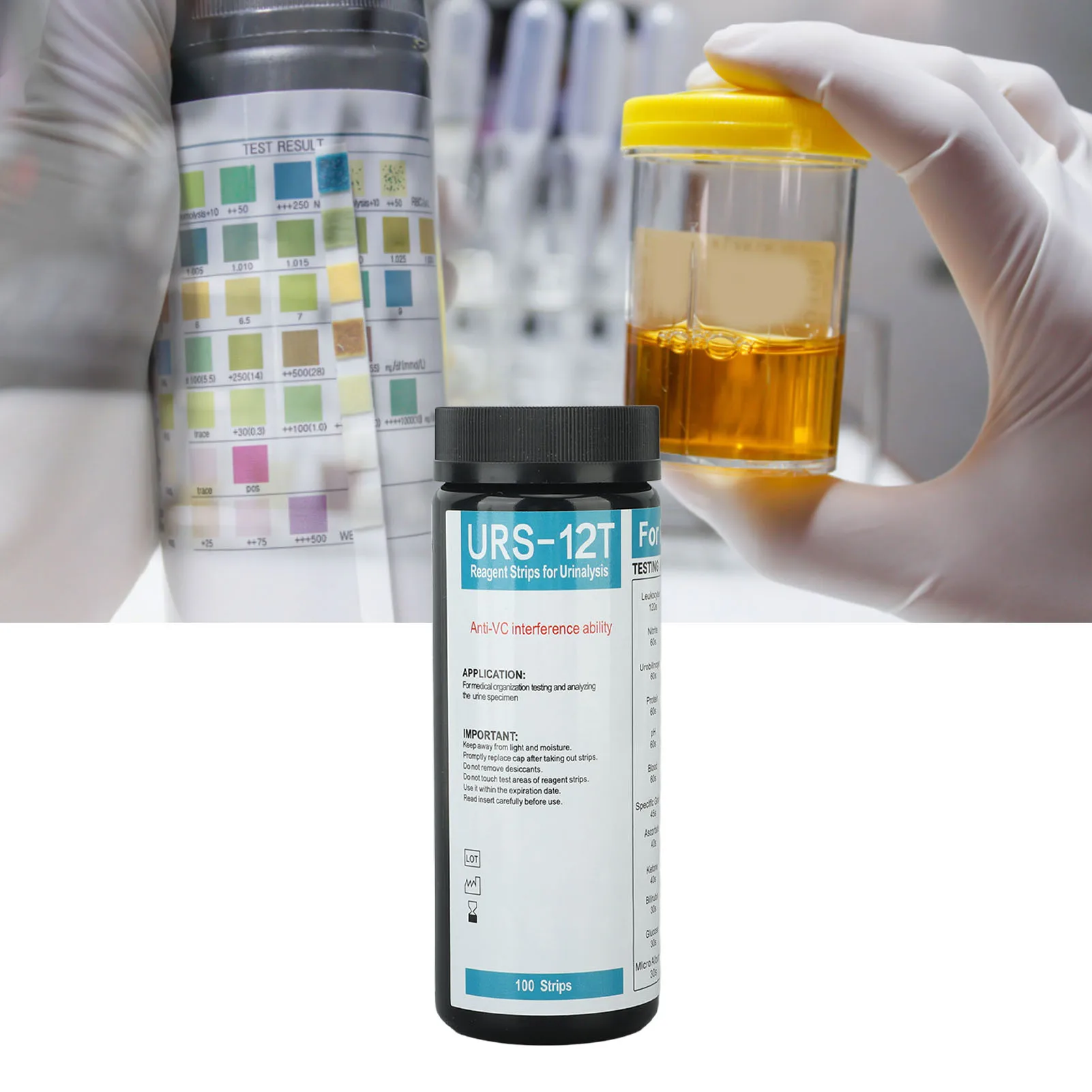 Urine Test Strips Glucose Test Strips 2 Years Guarantee 12 Tests User Friendly for Laboratory