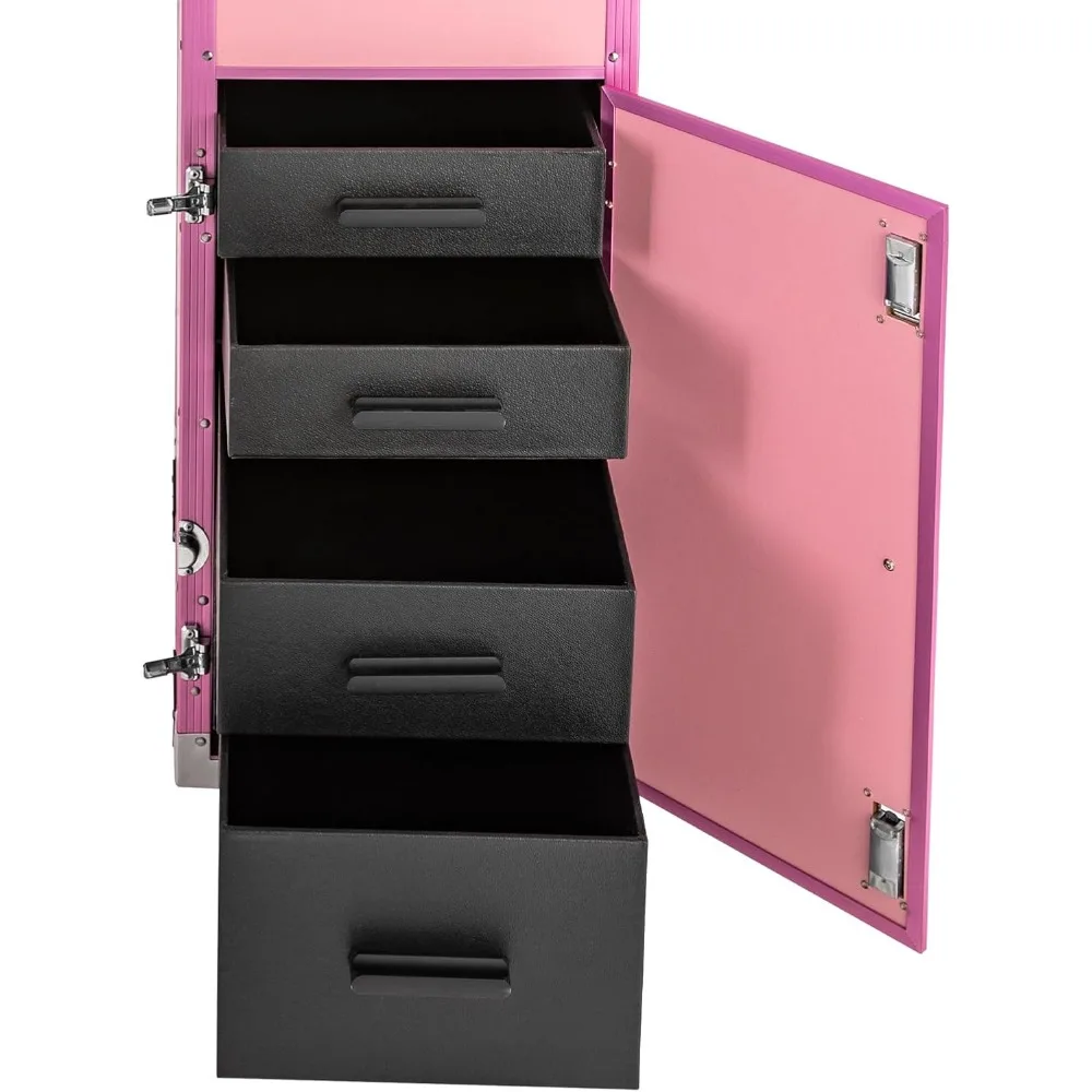 طاولة مانيكير دوارة محمولة من YIYIBYUS لتعليم الأظافر مع صوت، طاولة تزيين احترافية لتخزين المكياج مع عجلات #6