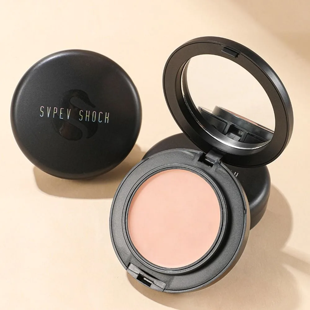 3가지 색상 프레스드 파우더 파운데이션 실키 텍스처 매트 마감 메이크업 베이스 오래 지속되는 방수 매트 컨실러