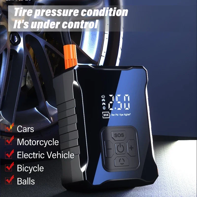 KEBIDUMEI Portable Electric Air Pump Mini Air Compressor Car Tire Inflator For Motorcycle Bicycle Tire Inflation Car Accessories