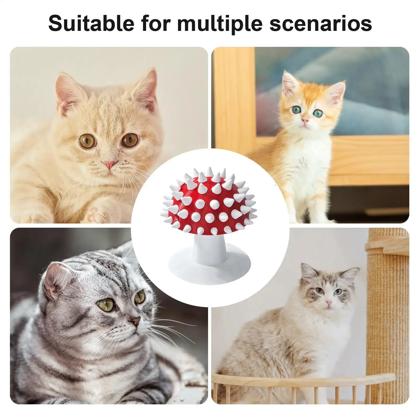 Kattenborstel voor kortharige katten en kittens massage tool_voghion.com