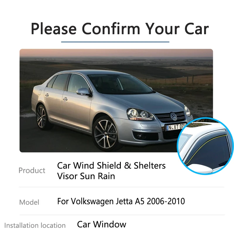 For VW Volkswagen Jetta A5 Vento Bora GLI 2006 2007 2008 2009 2010 Windshield Windows Visors Deflectors Guards Car Accessories