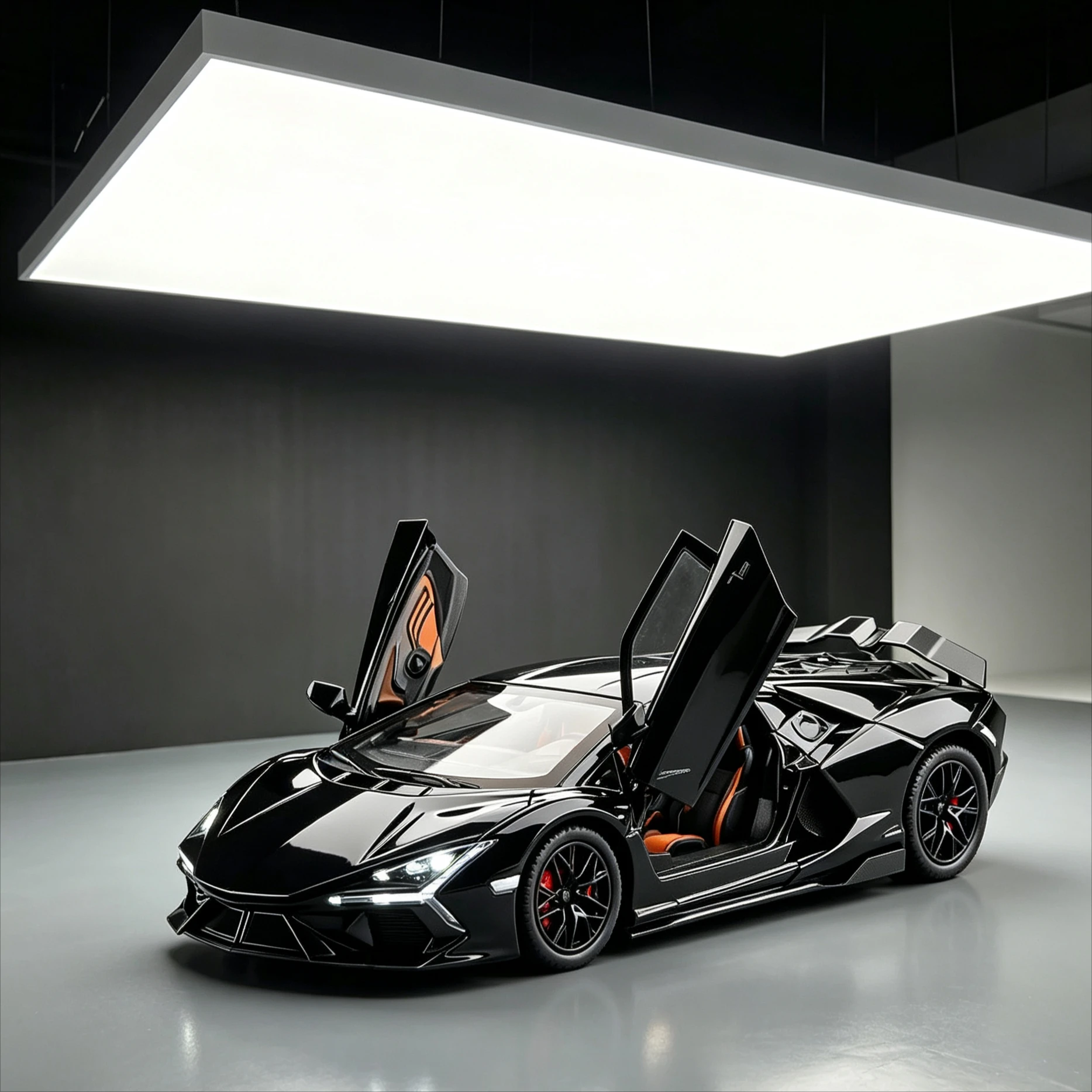 1:24 Lamborghini Aventador Sprühbares Diecast-Automodell mit anhebbarem Heckflügel, Licht & Sound, Rückzieh-Sportwagen-Spielzeug-Ornament