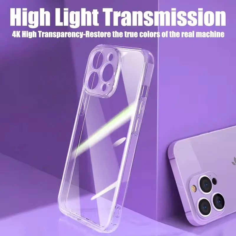 Soft Transparent Clear TPU Phone Case For iPhone 15 14 13 12 11 Pro Max 6 7 8 Plus X Xs Max XR Mini Shockproof Bumper Cover Case