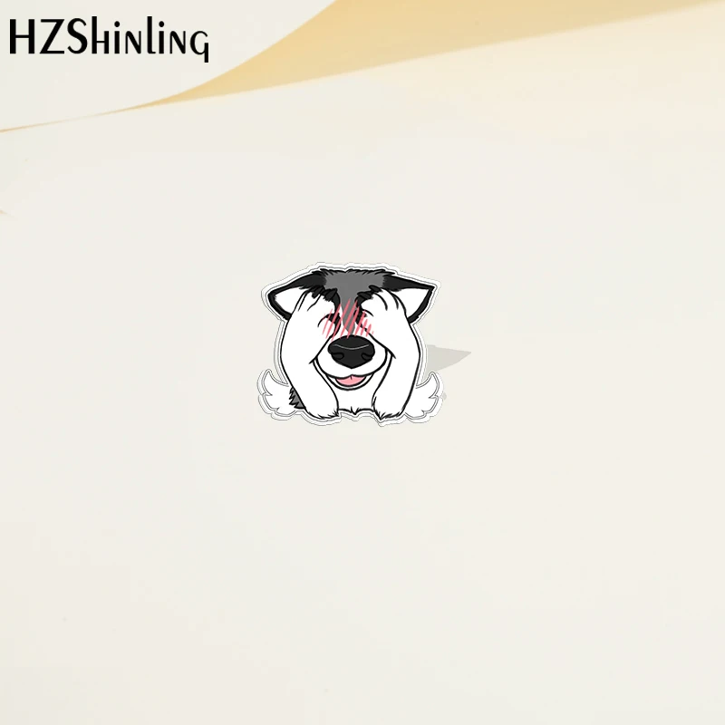 2022 Cartoon Husky Dog Pet Animal Acrylic Lapel Pin Resin Epoxy Acrylic Pins Fashion Jewelry Accessories