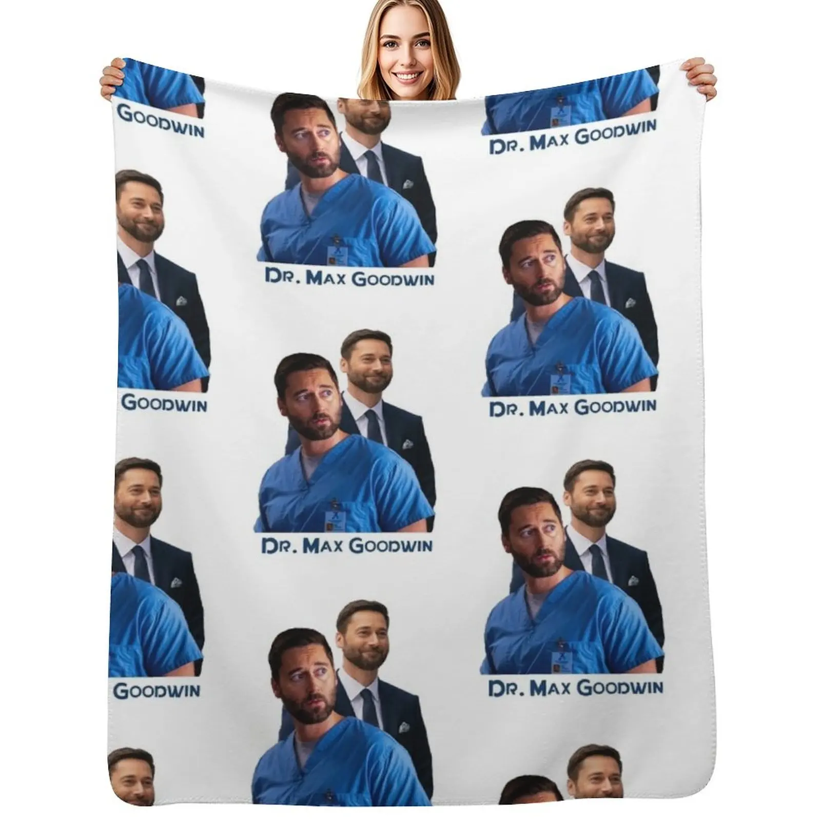 

New Amsterdam Tv Show Dr Max Goodwin Poster Throw Blanket Flannel Fabric For Sofa Thin Loose Blankets