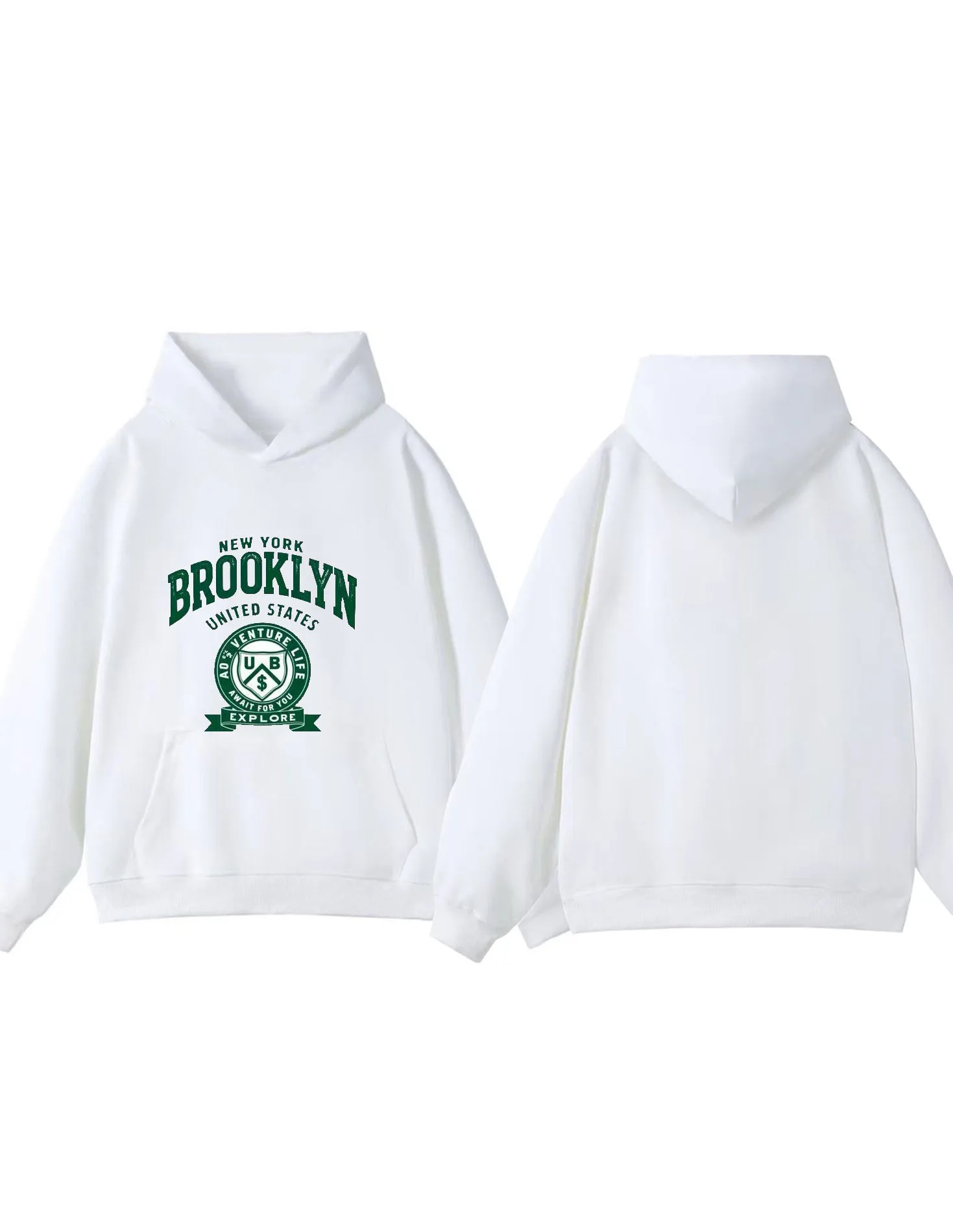 

Осенняя мода 2025 года, толстовка с капюшоном в тяжелом весе 300 г, Brooklyn New York, мужская и женская модная повседневная уличная одежда с принтом