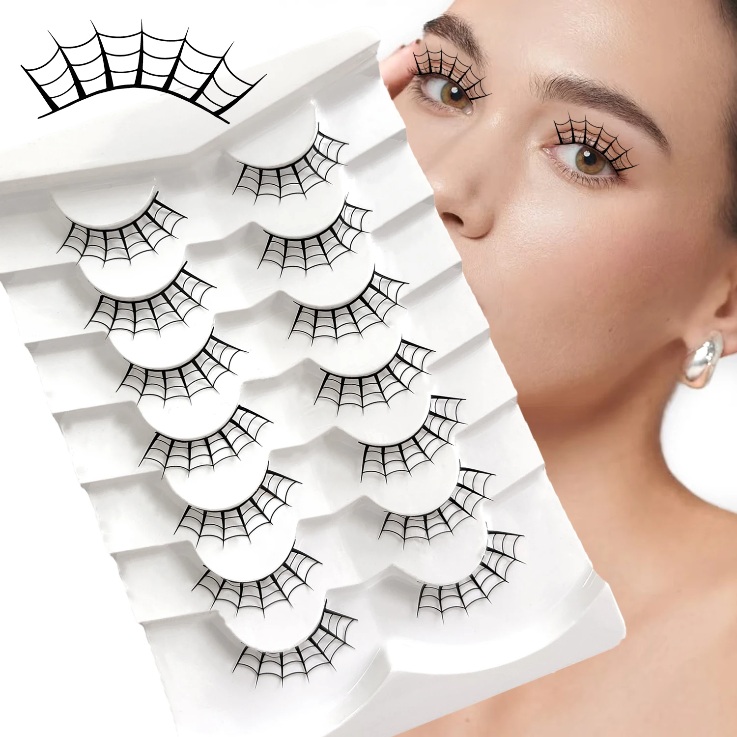 Sztuczne rzęsy na Halloween, randka, impreza, urocze małe motylkowe rzęsy wycinane z papieru, przesadzone rzęsy artystyczne na scenę.
