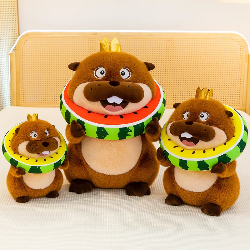 HOPPER Plush Beaver Transformation Series Watermelon Plum King Anime Stuffed Doll Toy Gift Kids Girls Home Bedroom Decor Soft