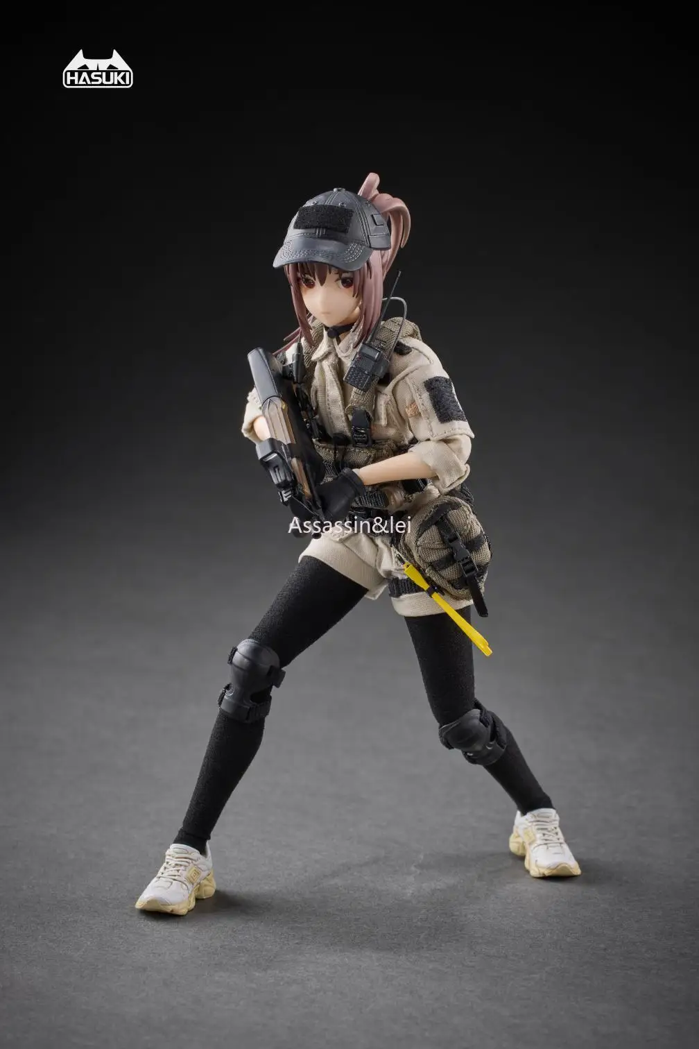 HASUKI PA006 1/6 Scale Security Guard Tactical Camouflage Commando Armed Hands Gun Girl 12-inch Full Set Action Figure Soldier