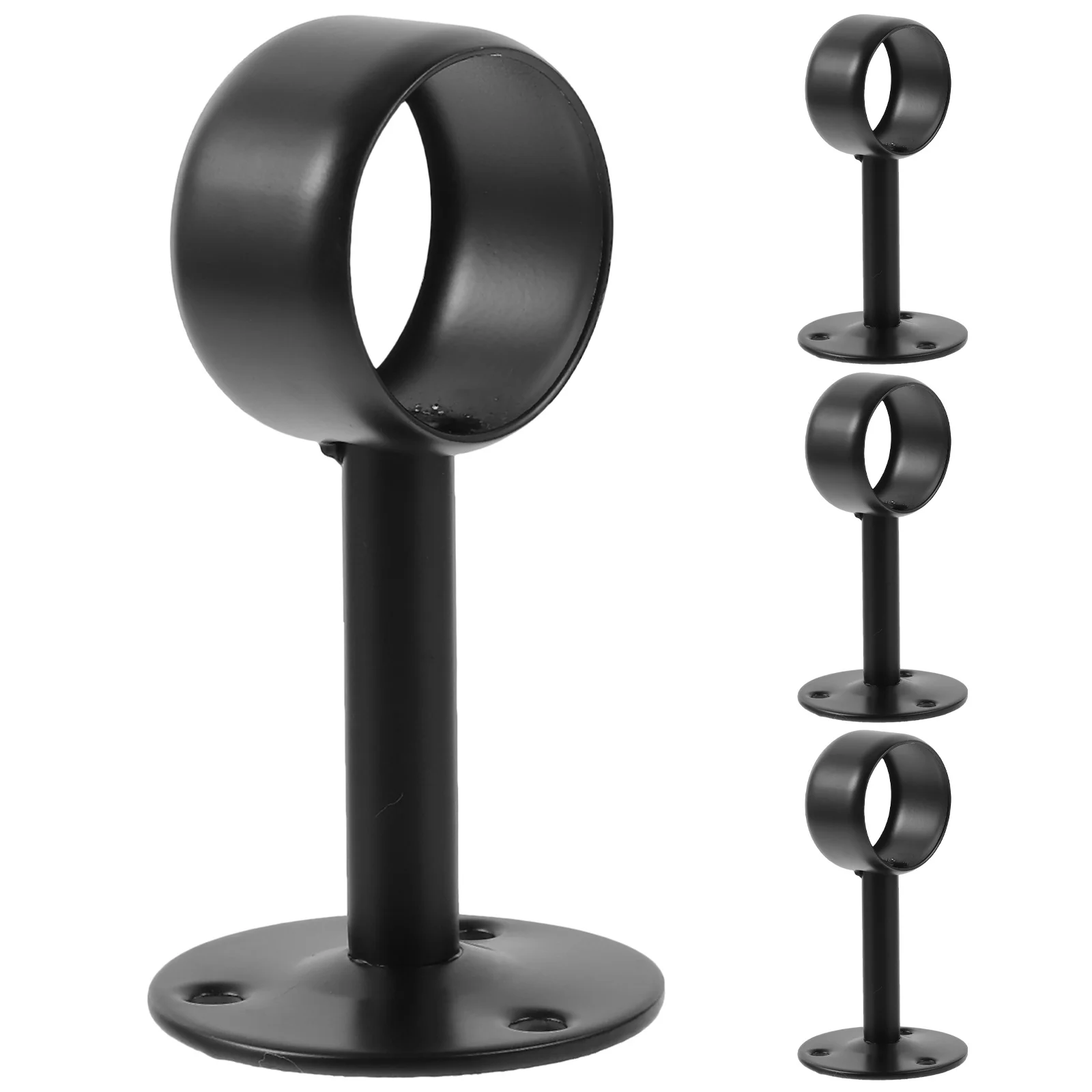 4Pcs Stainless Steel Ceiling Curtain Rod Bracket Round Base Easy Install Stylish Home Decor Curtain Rod Ceiling Mount