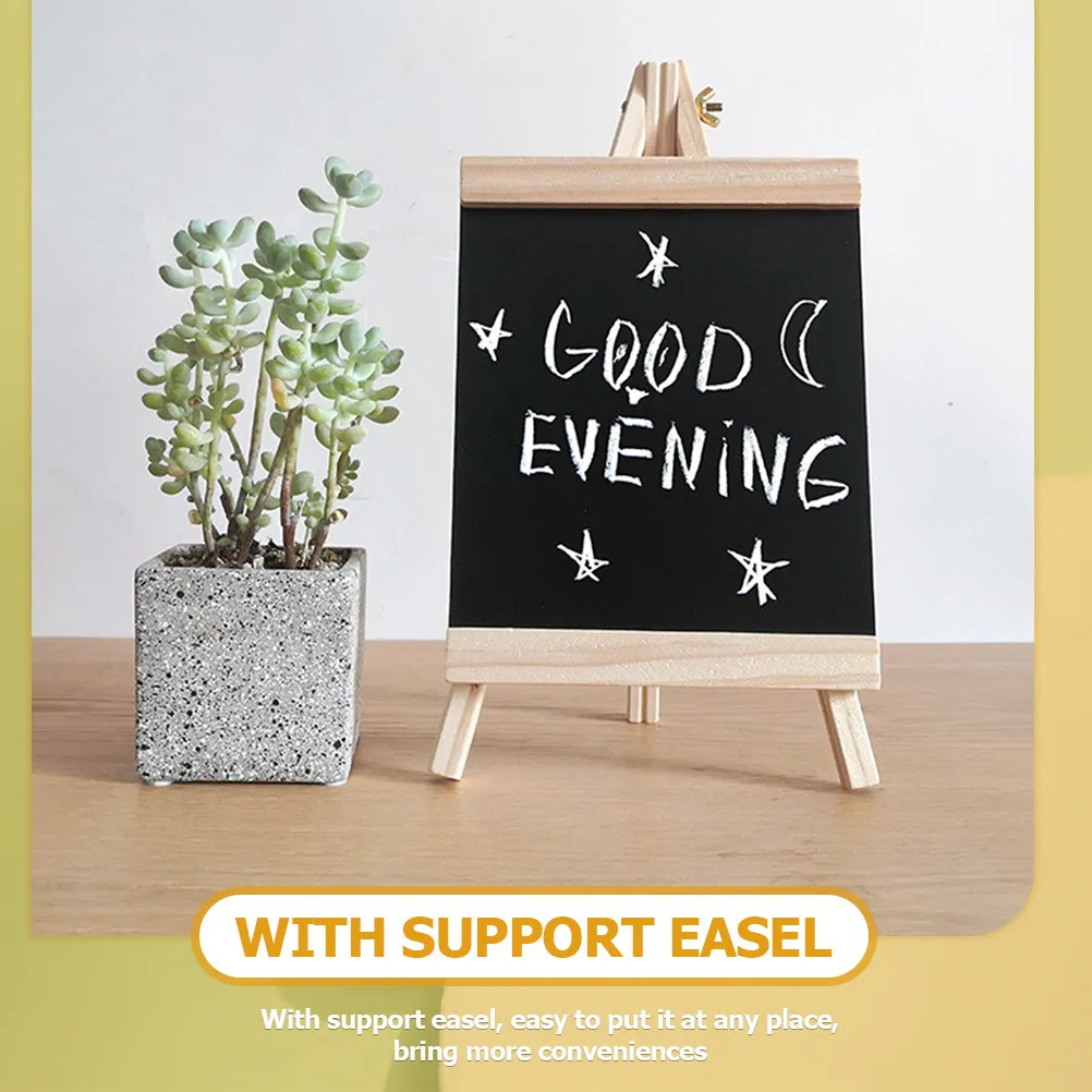 Tabletop Chalkboard Sign Wood Blackboard Reusable Erasable Suitable for Wedding Party Home Cafe Buffet Message Board