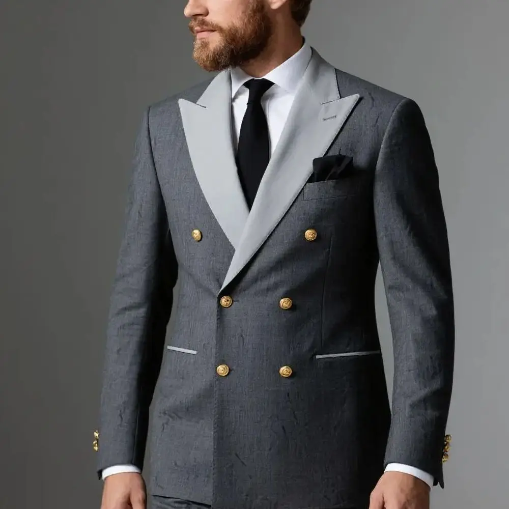 زفاف الرجال الدعاوى XS-6XL السترة العريس الأعمال العريس ارتداء سترة سهرة زي رسمي أوم حفلة مزدوجة الصدر Coaenaty #1