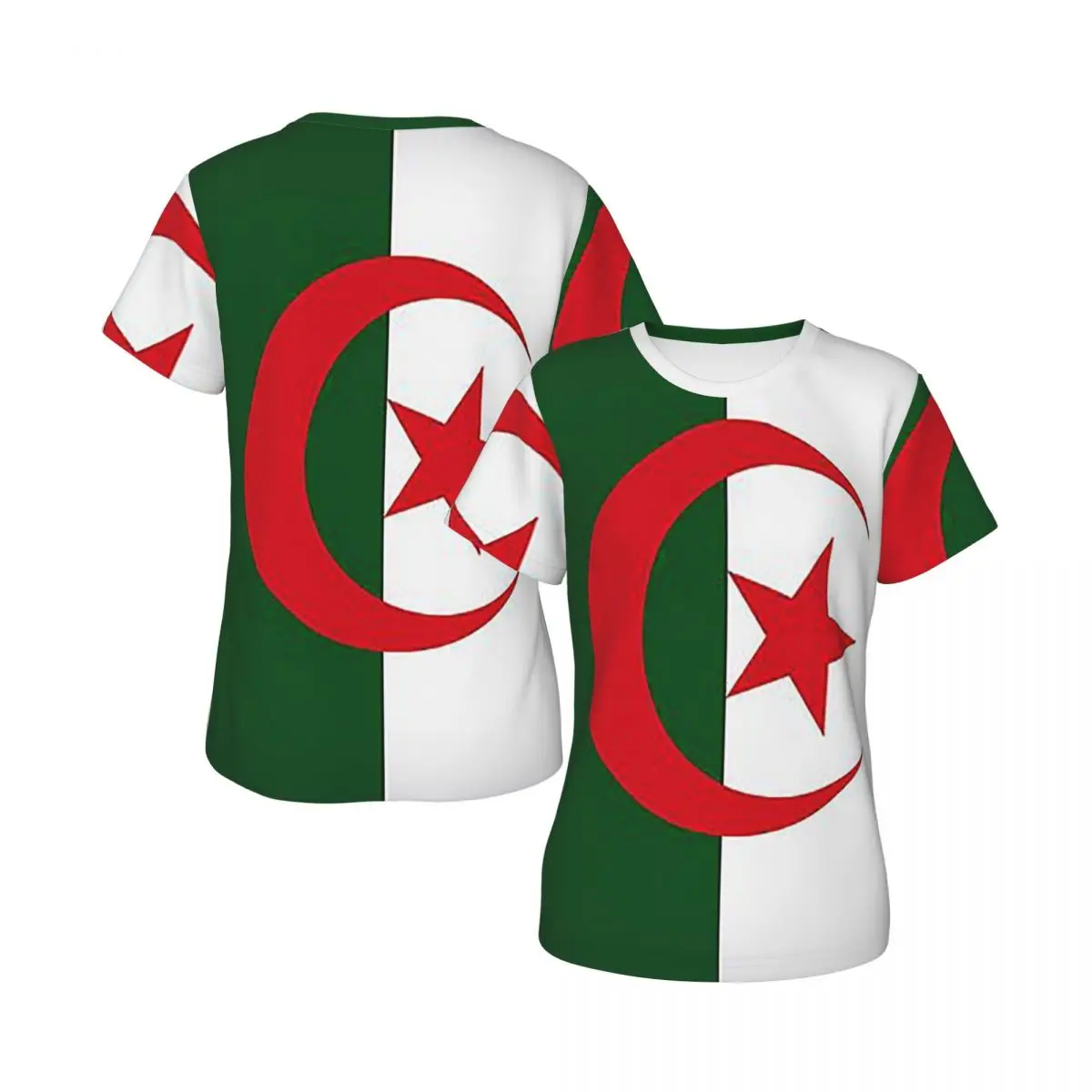 Algeria Official Flag Of Algeria T-Shirt for Women Round Neck Streetwear T Shirts Women's Tees Short Summer Clothes Tops