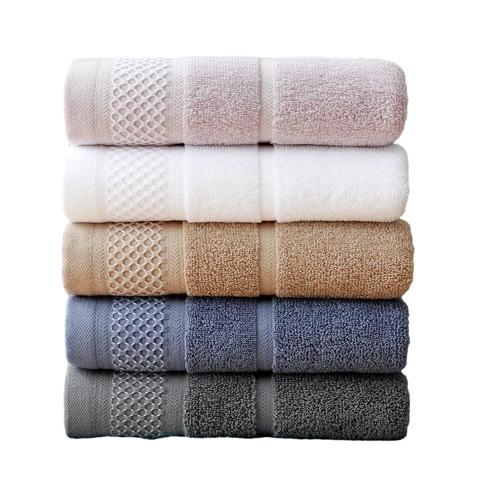 2pcs/set 100% Cotton Embroidered Face Towel Luxury Shower Hotel Bath Towels Bathroom Set Soft and Highly Absorbent Multi-color