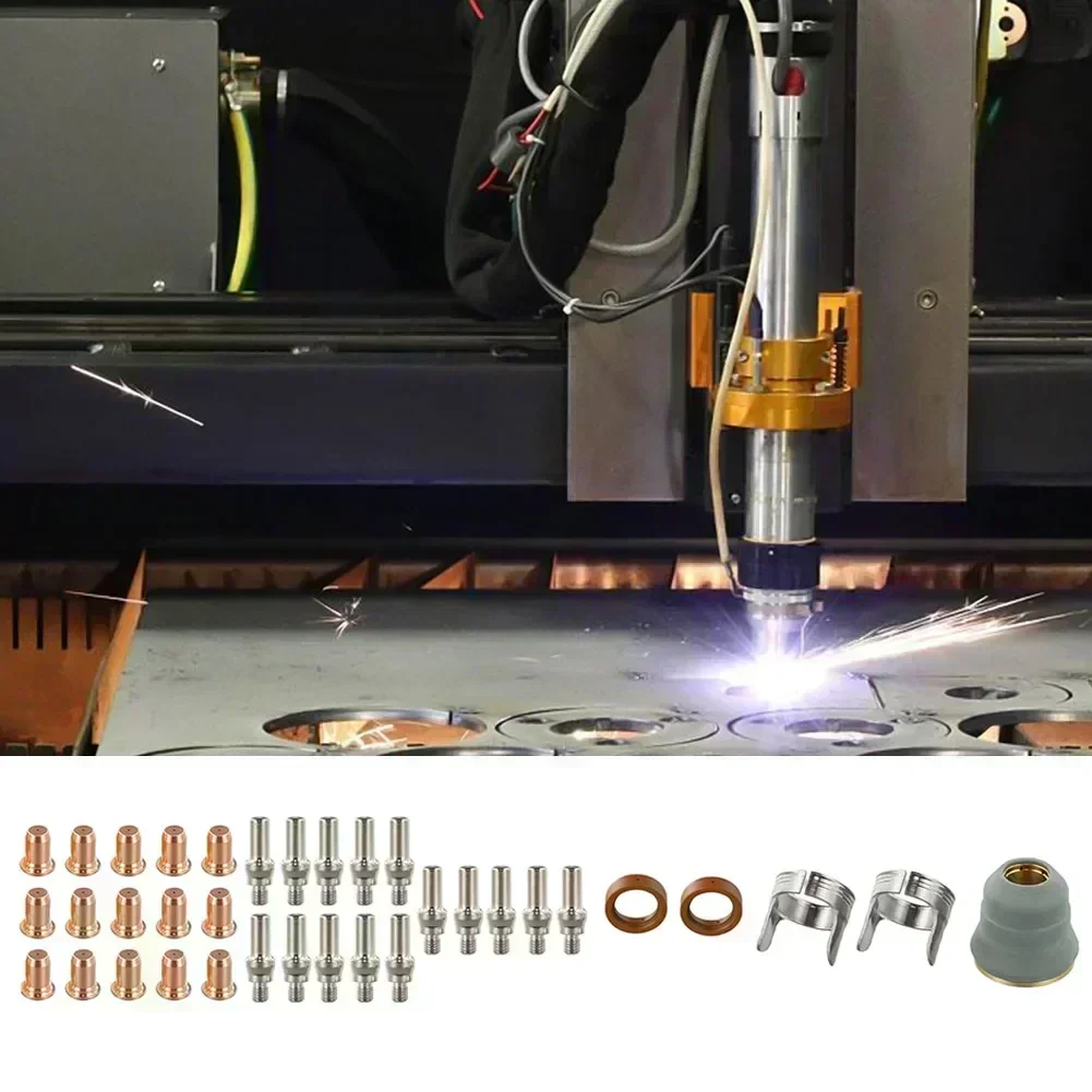 35点セット、ipt-60およびpt40プラズマ切断トーチノズル、電極シールド、ホルダー、プラズマ切断トーチ、プラズマ切断