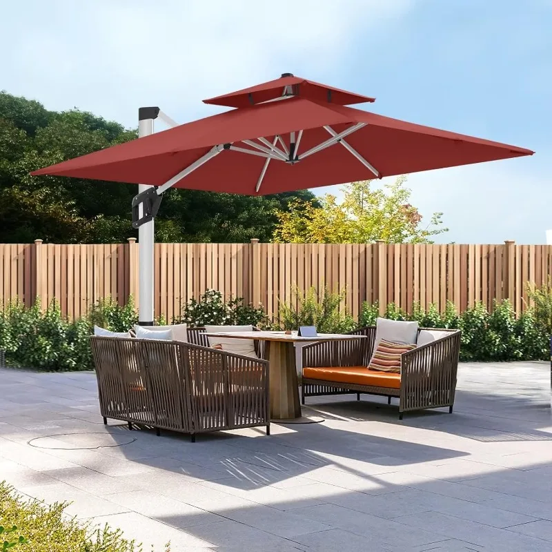 ABCCANOPY 10ft Patio Umbrella - Large Windproof Cantilever Umbrella with 360-degree Rotation, Fade-Resistant Outdoor Offset