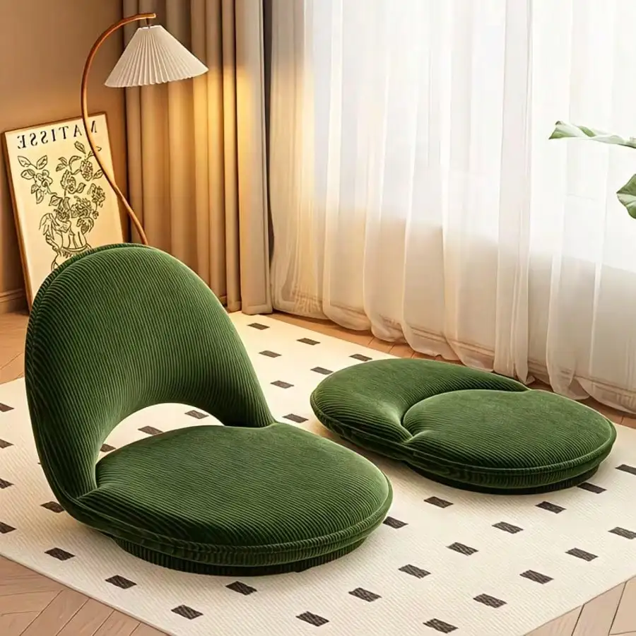 Adjustable Floor Chair - Leisure Lazy Sofa With Backrest Floor Seat, Foldable And Detachable Zipper Lounge Chair, Interior Decoration Soft Cushion Meditation Chair, Suitable For Living Room, Bedroom, Tatami, Round Window