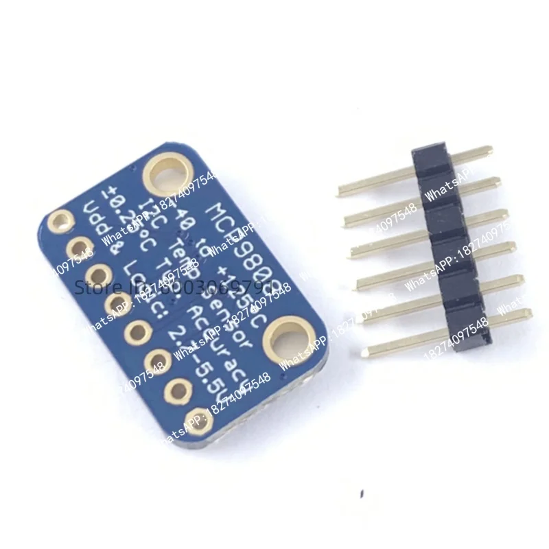 2.7-5.5V MCP9808 high-precision I2C temperature sensor module with ±0.25°C /0.0625°C resolution