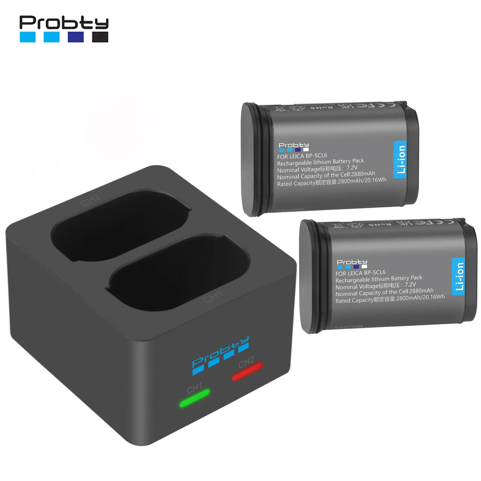 Probty Rechargeable Li-ion Battery For Leica BP-SCL6 (19531) Battery for Leica Q3, Q2, SL2, SL2-S, SL3, SL3-S Camera