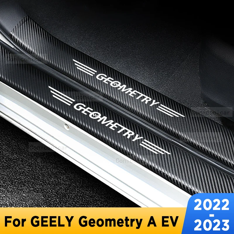 

Car Door Sills Scuff Plate Threshold Protector Interior Imitation Carbon Fiber Sticker Accessories For GEELY Geometry A EV 2023