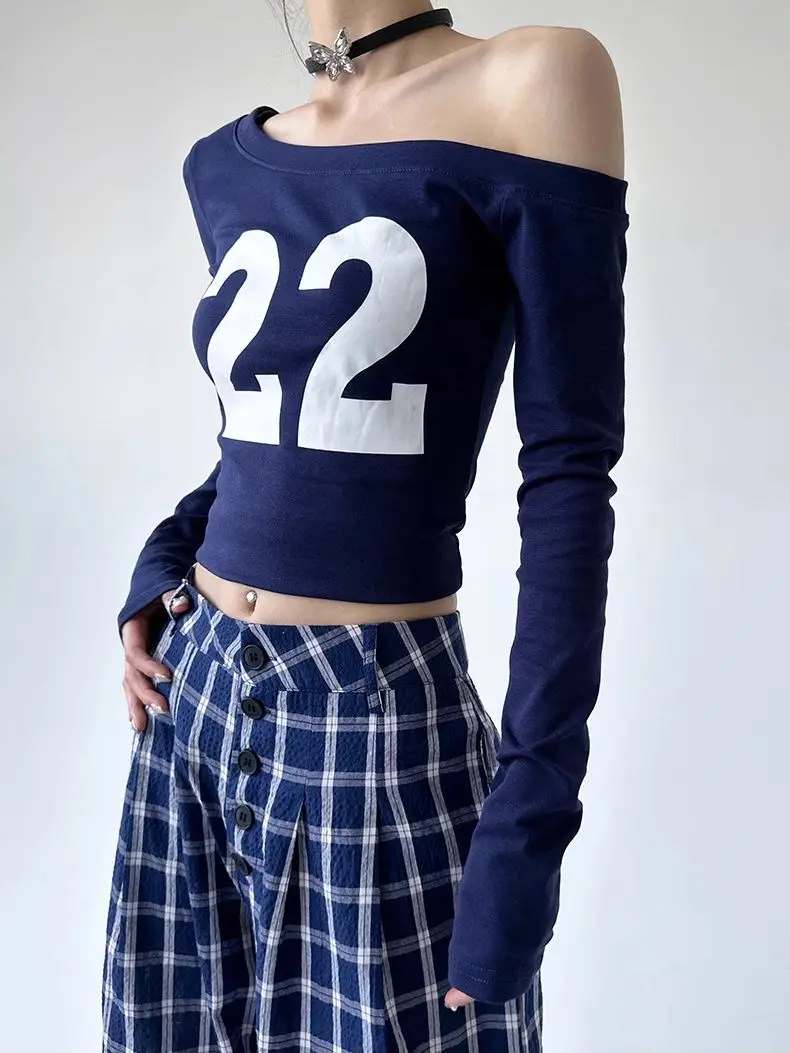 

Off Shoulder T-Shirt Japanese Style Womens Top Women Woman Clothes Oversized Christmas Plus Size Tops Stitch Clothing Summer Ins