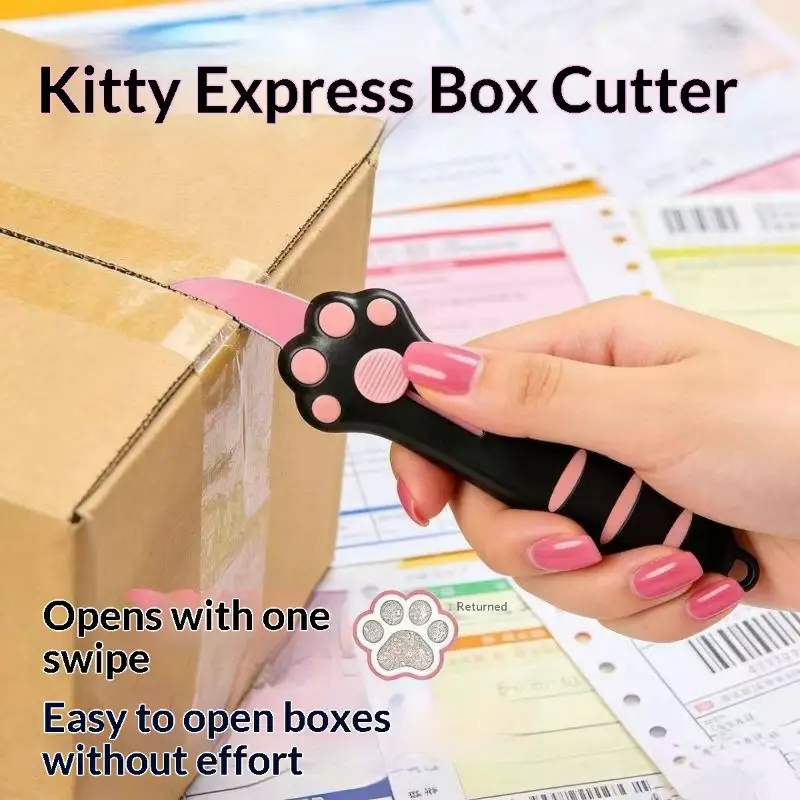 Cute Cat Paw Sharp Box Cutters Mini Portable Cat Claw Utility Knife Creative Hand Account Decor Paper Cutting Tools Art Supplies
