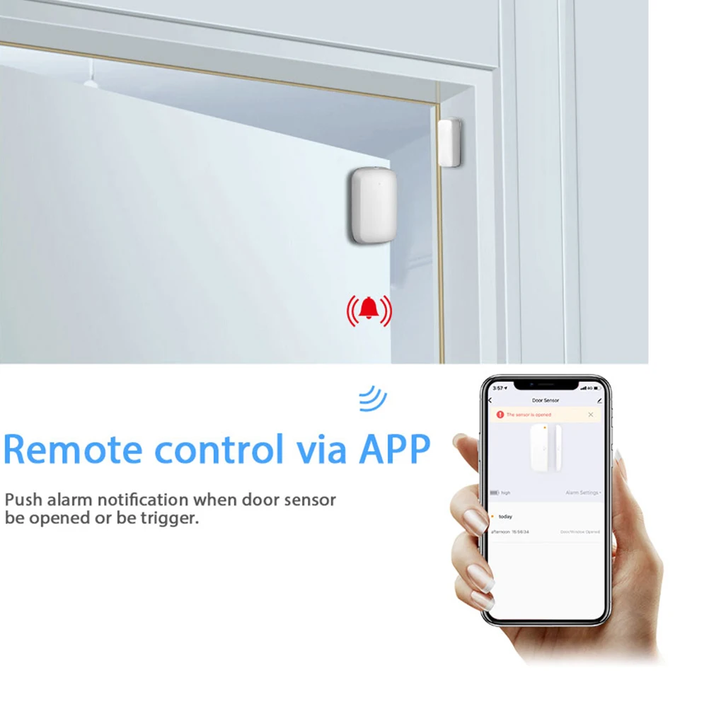1 مجموعة الباب الذكي الاستشعار المغناطيسي زيجبي لباب نافذة خزانة درج فتح إغلاق تنبيه إشعار التطبيق #1