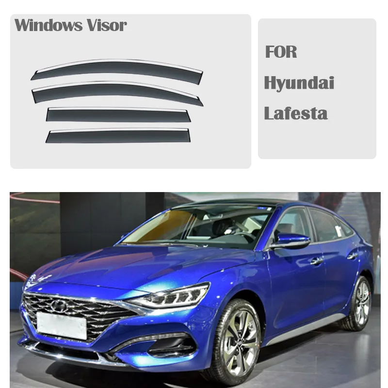 FOR Hyundai Lafesta 2018-2022 Window Visors Rain Guard Windows Rain Cover Deflector Awning Shield Vent Guard Shade Cover Trim