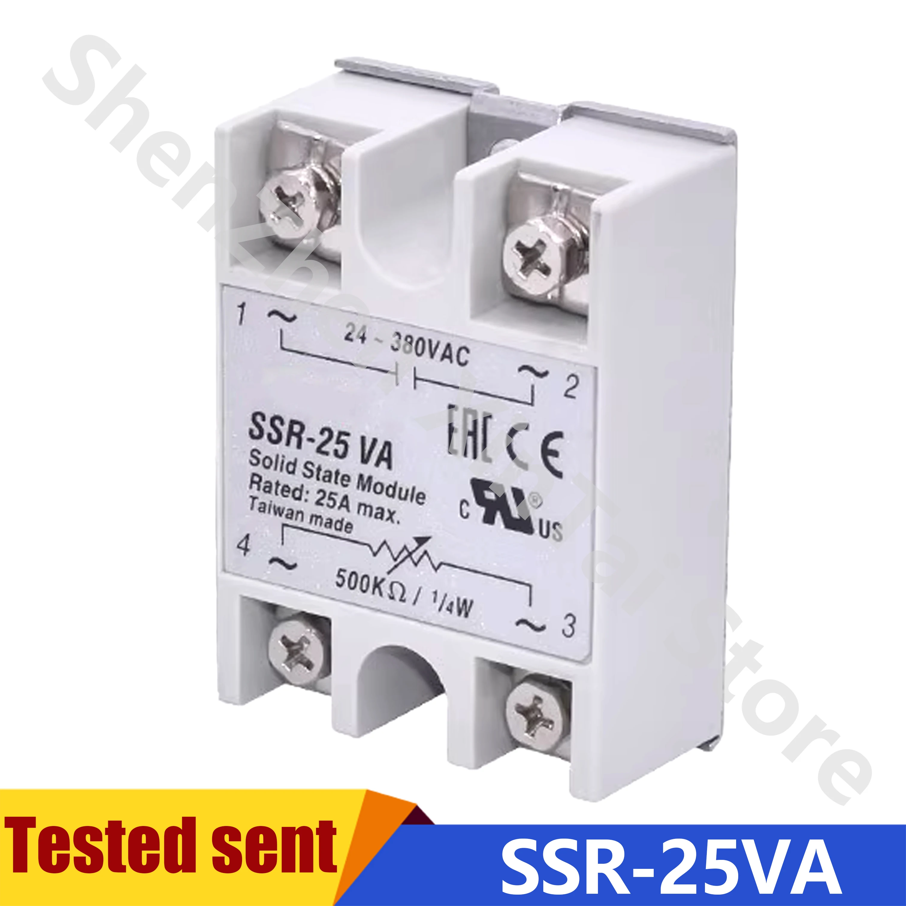 

10PCS SSR-25VA Single-Phase Solid State Relay Voltage Regulator 25A