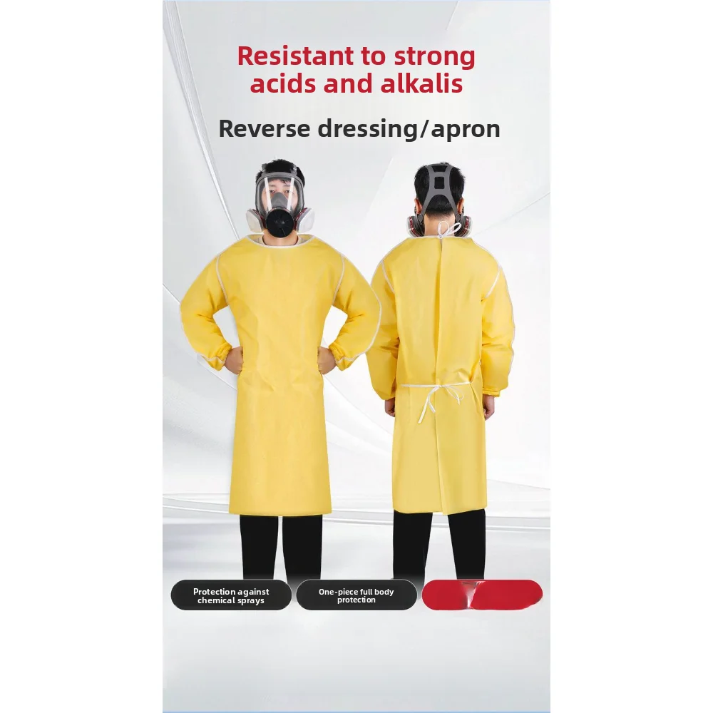 Laboratory industrial acid and alkali resistant protective clothing three-proof acid and alkali resistant one-piece body