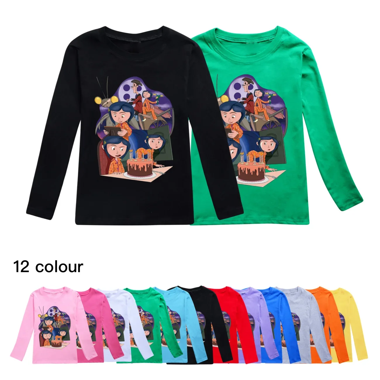 

kids fashion clothes Summer Kids Game Coraline Printed T-shirt Children Cartoon T Shirt Toddler Baby Long Sleeves Tshirt3060