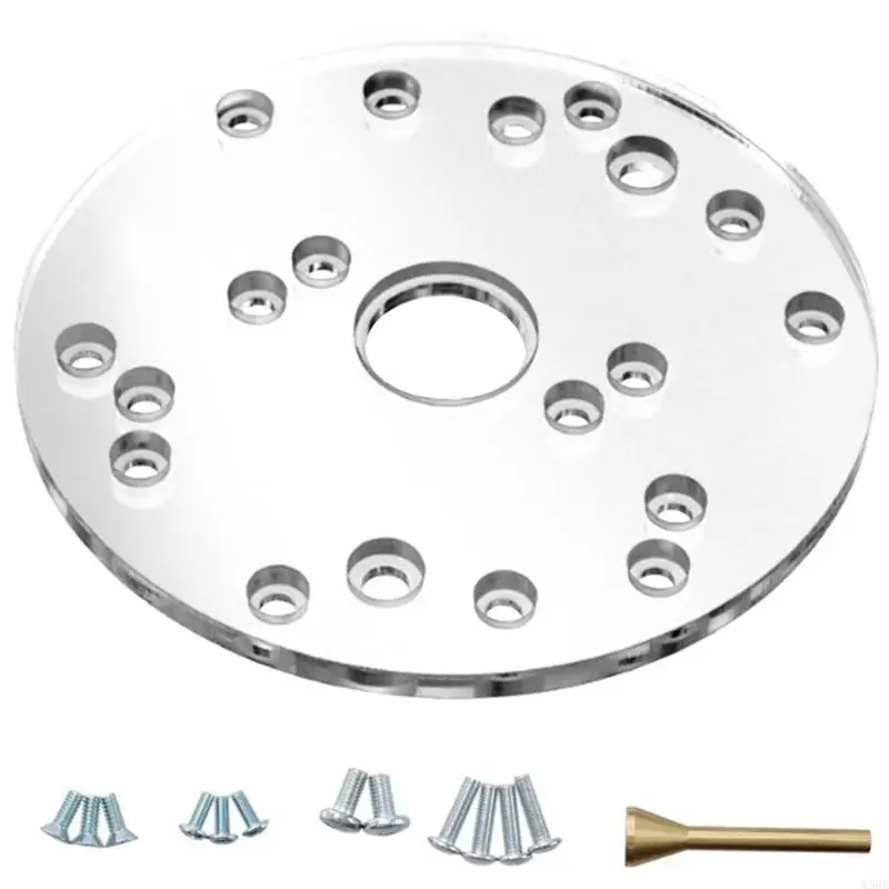 E5BE Transparent Acrylic Router Base Plate Precise Router Accessory For Woodworking