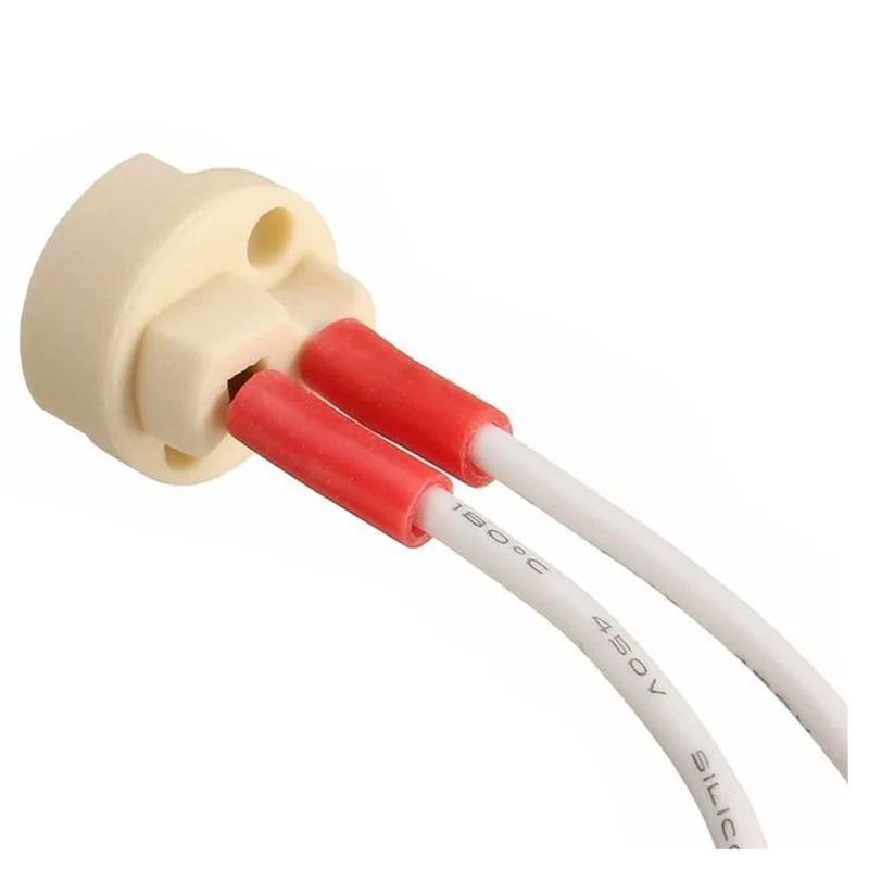 Base de soporte de bombilla LED halógena, Conector de Cable principal de cerámica, MR16/GU5.3