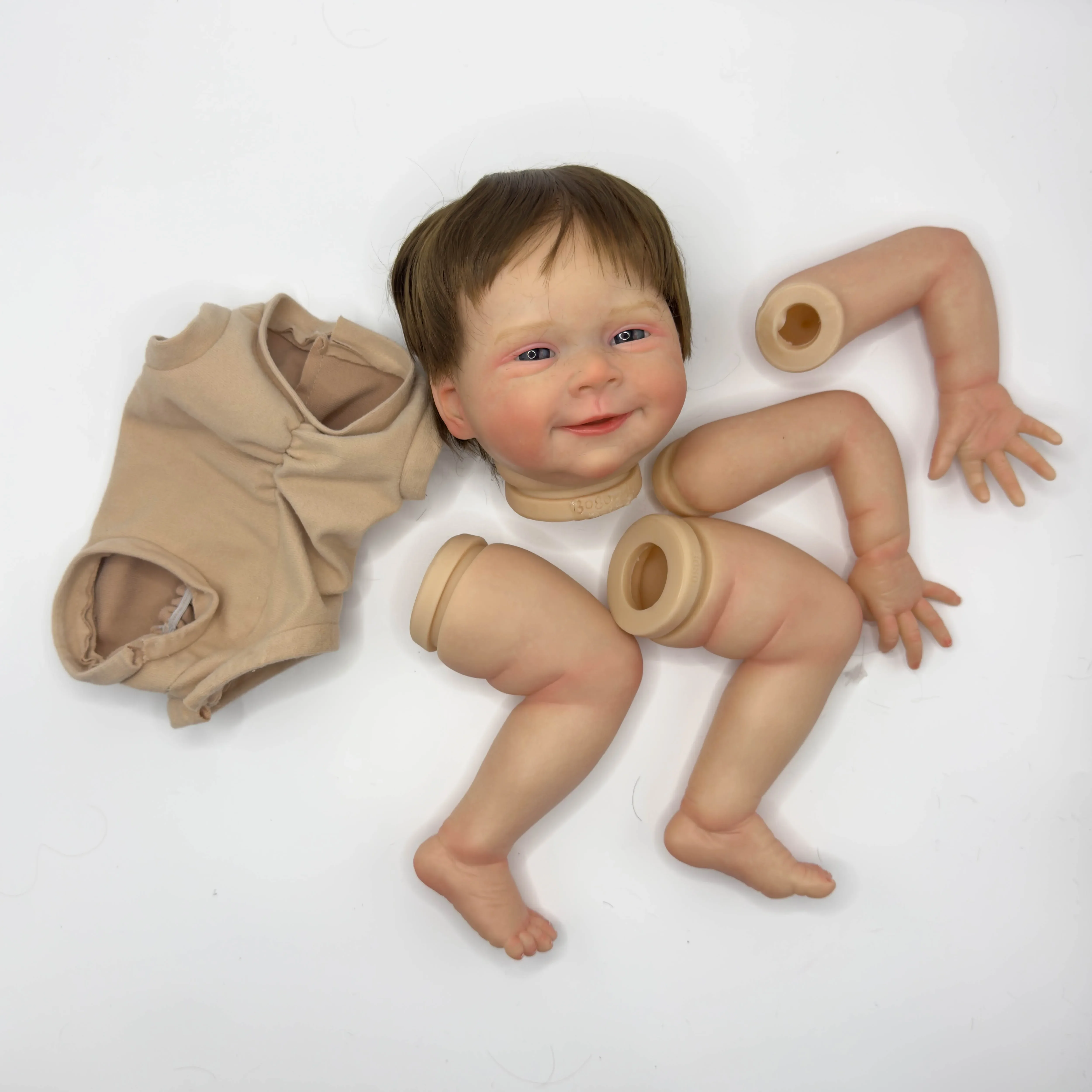 DLS 19inch Reborn Doll Kit Lifelike Sebastian Awake Baby Already Painted Unfinished Doll Parts DIY Baby toys