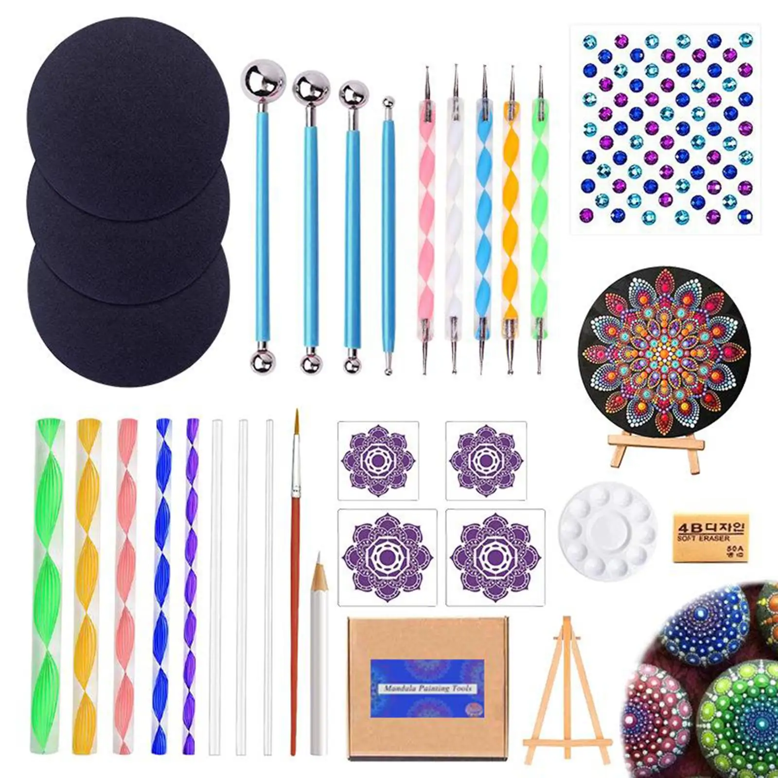 1Pieces Mandala Dotting Tools Paint Tray for Rocks Painting Coloring