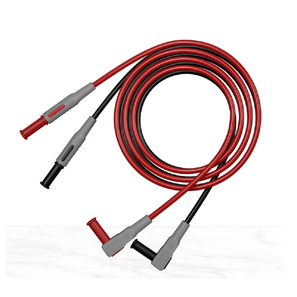 2pcs/set Test Wire 90 Degree Banana Connector To Connector Measurement Wire For Multimeter Electrical Testing