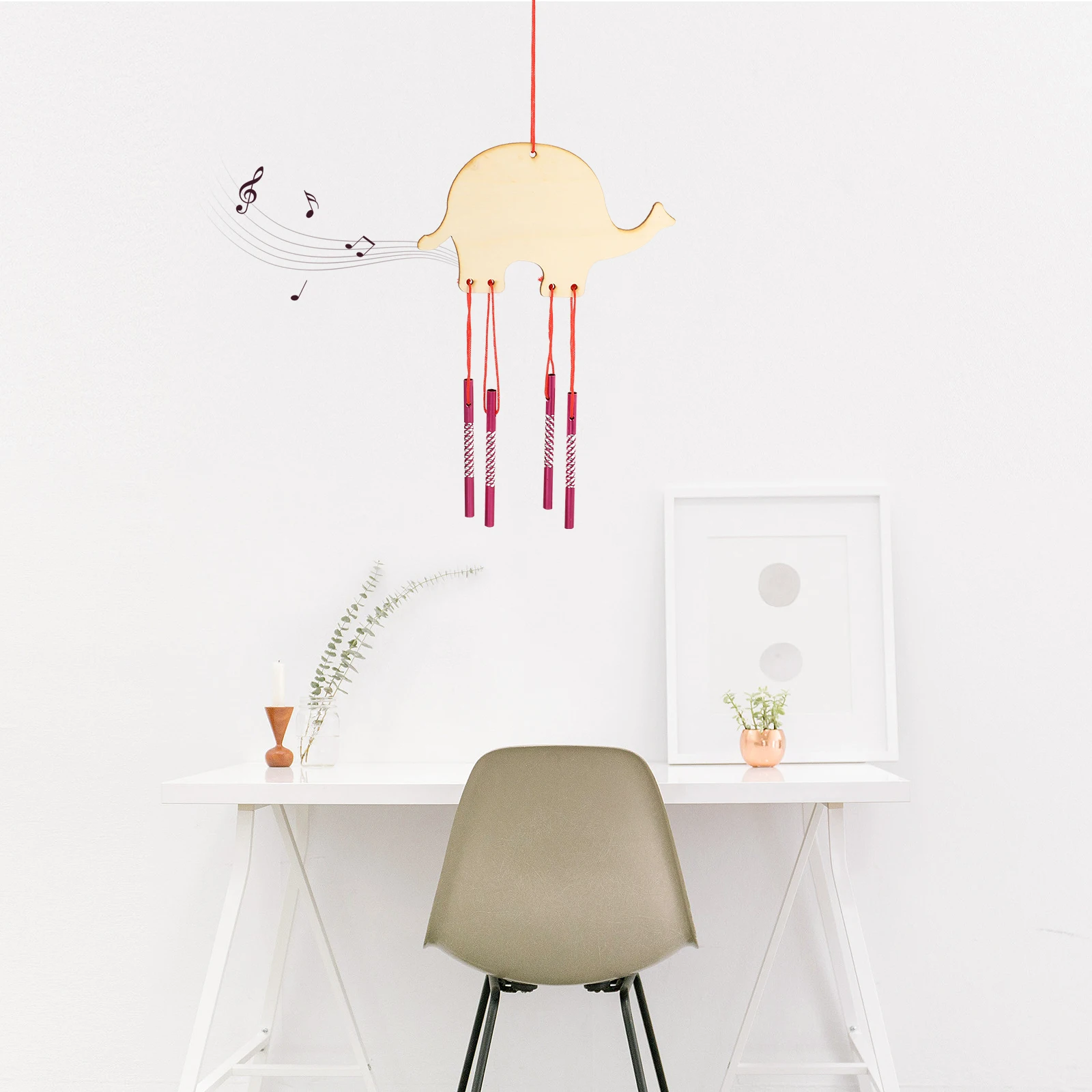 

12pcs Wood Doodle Wind Chime DIY Bell Vintage Home Decor Hanging Chimes Circle Art Craft Garden Party Outdoor Space