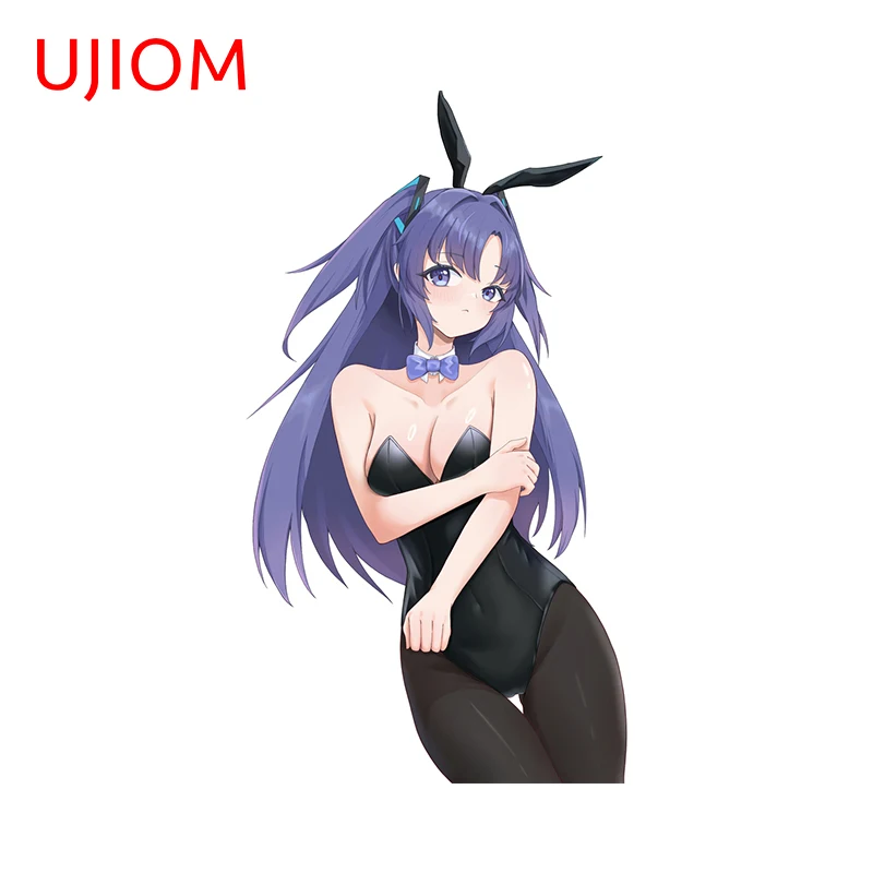 UJIOM 13cm X 7.2cm Bunny Anime Girl Hayase Yuuka NSFW Wall Stickers Vestibule Decal Absorbing Wardrobe Wallpaper Accessories