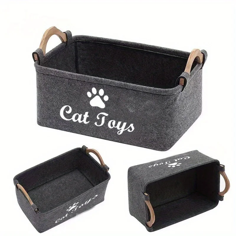 Felt Cat Toy Storage Basket 6