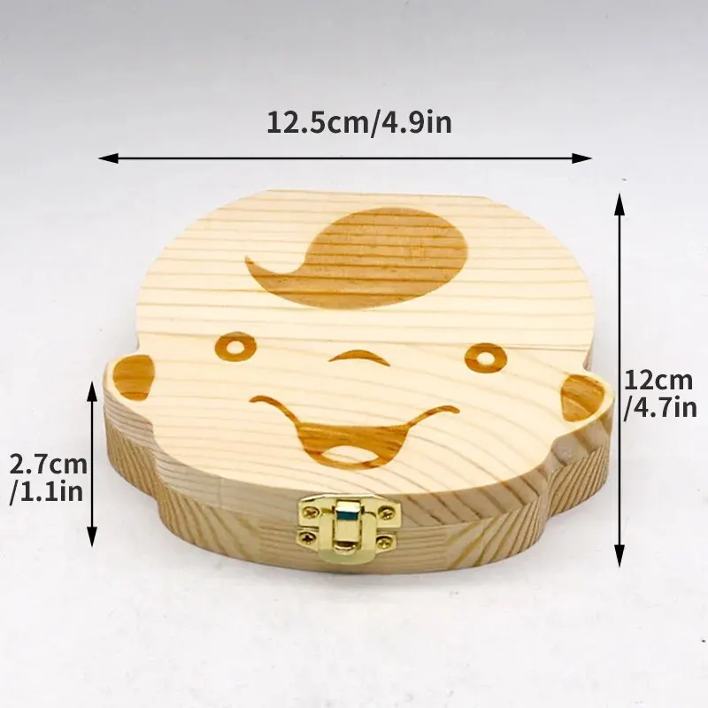 1 PCS Wooden Baby Tooth Box For Boys And Girls Tooth Hair Umbilical Cord Collection Box Baby Tooth Souvenir Box