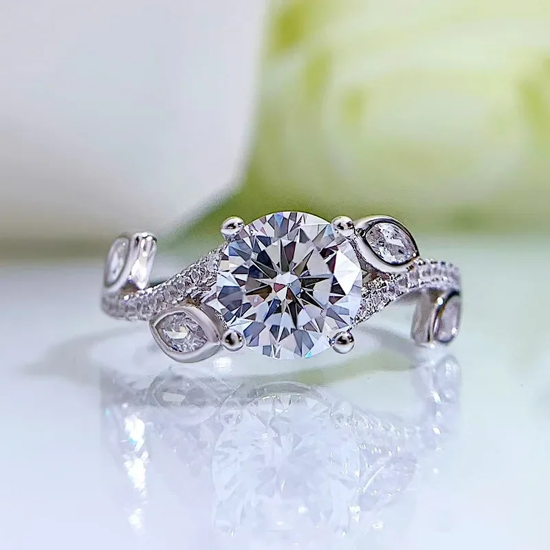 

Женское кольцо из серебра 925 пробы с листьями, 18 К