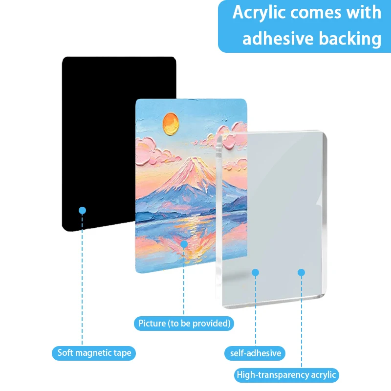 5x3cm DIY Acryl-Kühlschrankmagnet-Set, Starker Magnetischer Aufkleber-Bausatz für Heimdekoration, Individuelles Foto-Postkarten-Handgemachtes Souvenir-Geschenk – Detail 2