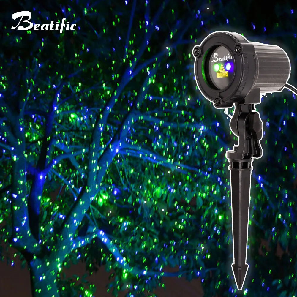 Outdoor Christmas Lights New Year Street Laser Projector RGB Dynamic Dots Laser Big House Holiday Decoration Garden Lawn Light