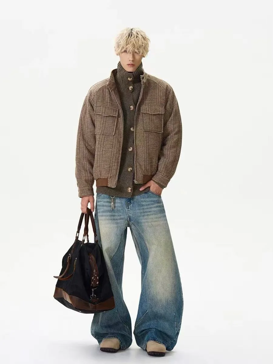 Men's High Collar Button Knitted Cardigan Sweater Casual Versatile Winter Outerwear for Couples Autumn Winter New Arrival