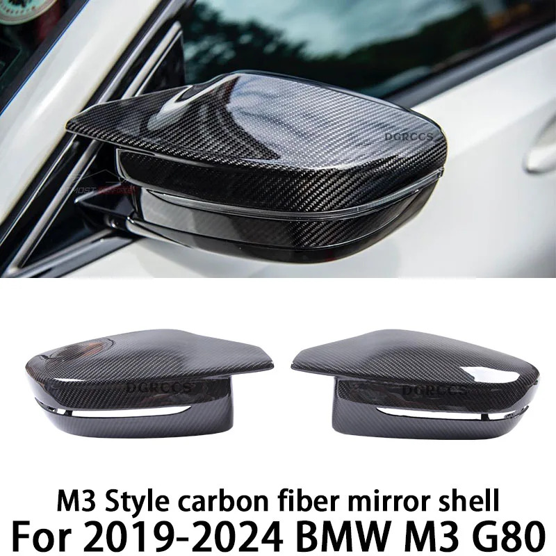 For BMW G80 M3 2019-2024 M3 Style carbon fibre Reverse mirror and rearview mirror housing